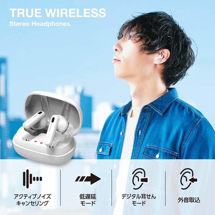 ヘッドホン ELECOM LBT-TWS13WH WHITE 完全ワイヤレスBluetoothヘッドホン - LBT-TWS13WH