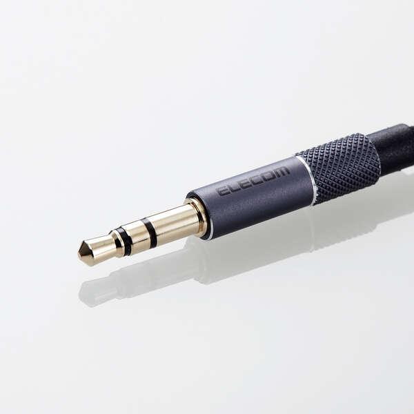 エレコム オーディオケーブル φ3.5 ステレオミニ アルミコネクタ タイプ 2.0m AUXケーブル φ3.5-φ3.5 アルミコネクタ 2.0m ブラック┃AX-35MA20BK | ELECOM | 05