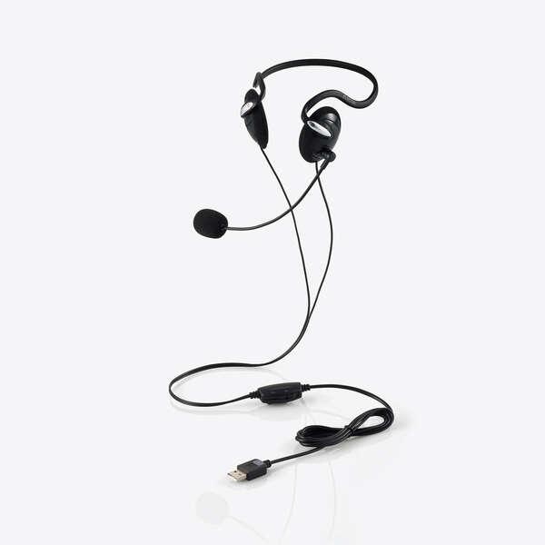 イヤホン ヘッドセット 有線 マイク付 エレコム 10箱 ELECOM（エレコム） 有線 ヘッドセット 両耳 USB ネックバンド ヘッド