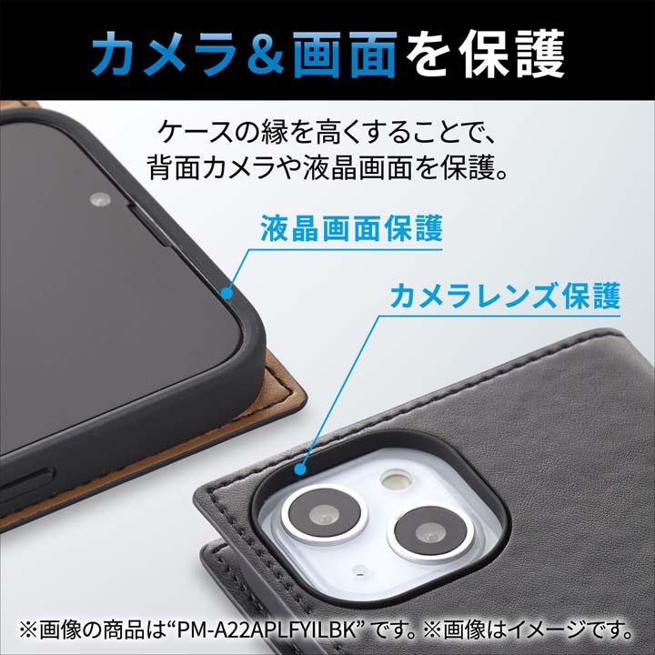 iPhone 14 Plus 用 オープンソフトレザーケース MAGKEEP ソフトレザー ケース カバー ブラック┃PM-A22BPLOMBK アウトレット エレコム わけあり 在庫処分｜elecom｜03