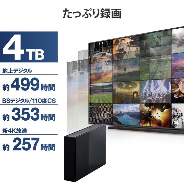 ELECOM エレコム 外付けHDD TV向け ハードディスク 4.0TB 外付け HDD  