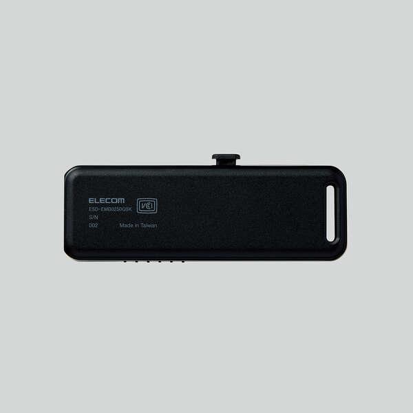 エレコム 外付けSSD ポータブル SSD USB3.2(Gen1)対応 スライド式 外付け USBメモリ サイズ ブラック 250GB ESD-EMB0250GBK | ELECOM | 05