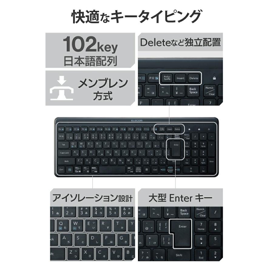 ELECOM エレコム 無線キーボード 2.4GHz 静音 コンパクト マウス ELECOM エレコム 無線キーボード 2.4GHz 静音 コンパクト マウス