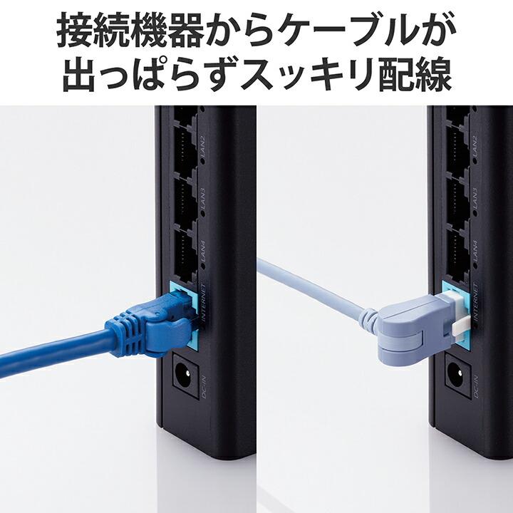 ELECOM エレコム Cat6A準拠 LANケーブル スイングコネクター2.0m