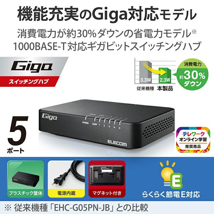 ELECOM エレコム Giga対応 スイッチングハブ 5ポートスイッチ ELECOM エレコム Giga対応 スイッチングハブ 5ポートスイッチ