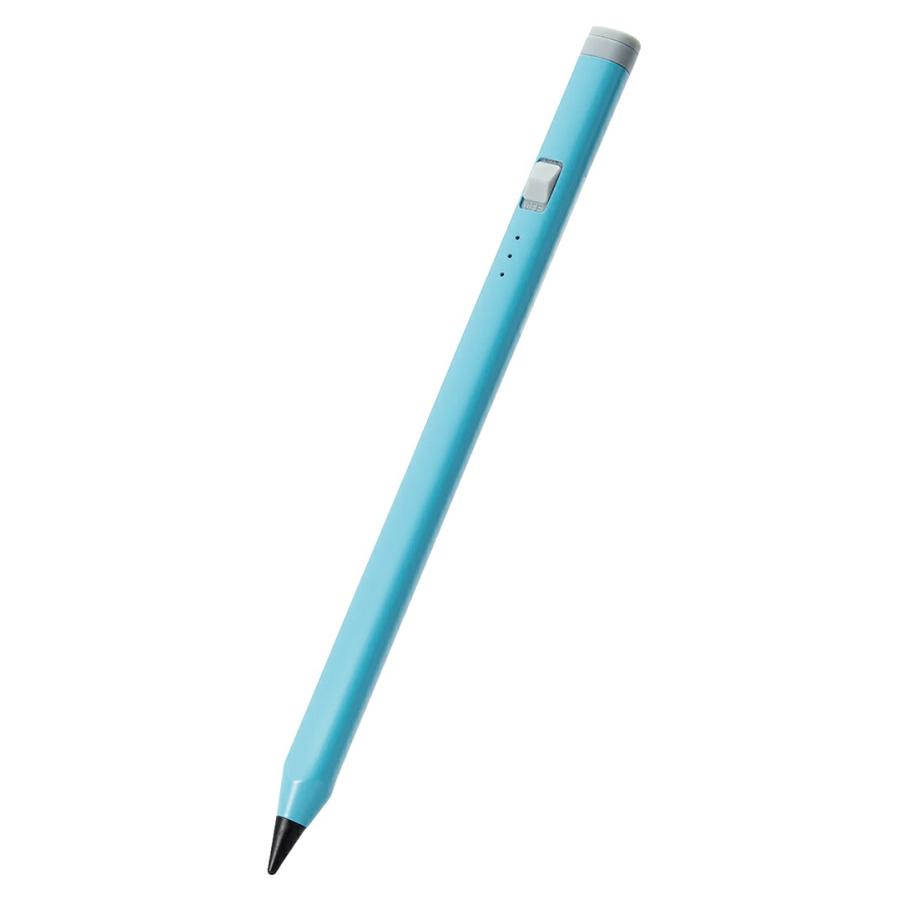 エレコム タッチペン 充電式 アクティブ iPad 専用 タッチペン スタイラス 鉛筆型 三角軸 アイパッド パームリジェクション対応 ブルー┃P-TPACAPEN02BU｜elecom｜07