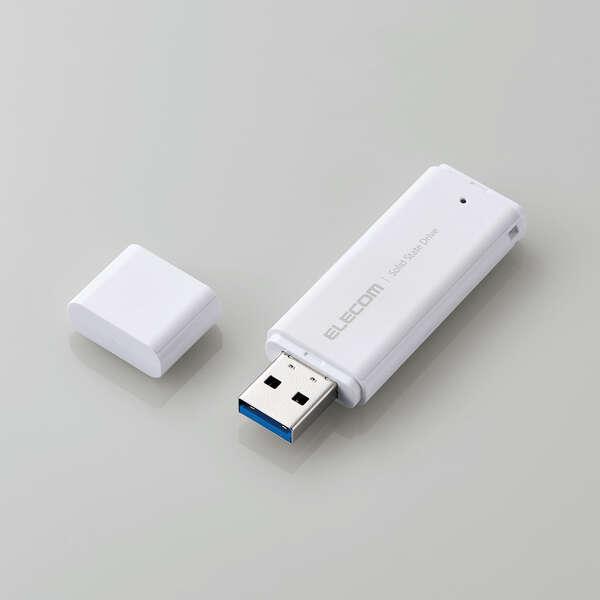 エレコム 外付け ポータブル SSD キャップ式 USB3.2(Gen2)対応 小型 ホワイト 250GB ESD-EMC0250GWH