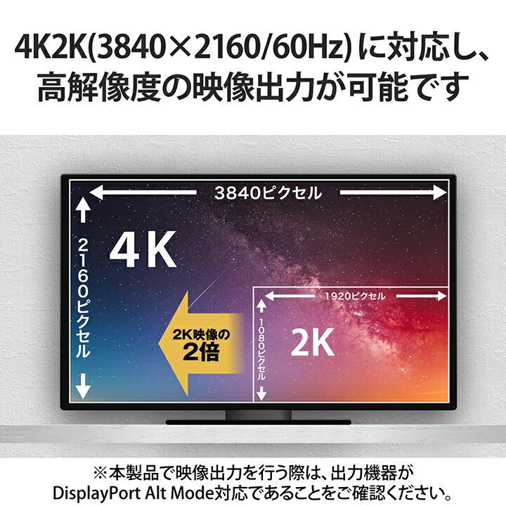 エレコム 映像 変換アダプタ TypeC to HDMI 直挿し 4k 60Hz 変換アダプター タイプC ブラック┃AD-CHDMIQDBK｜elecom｜09