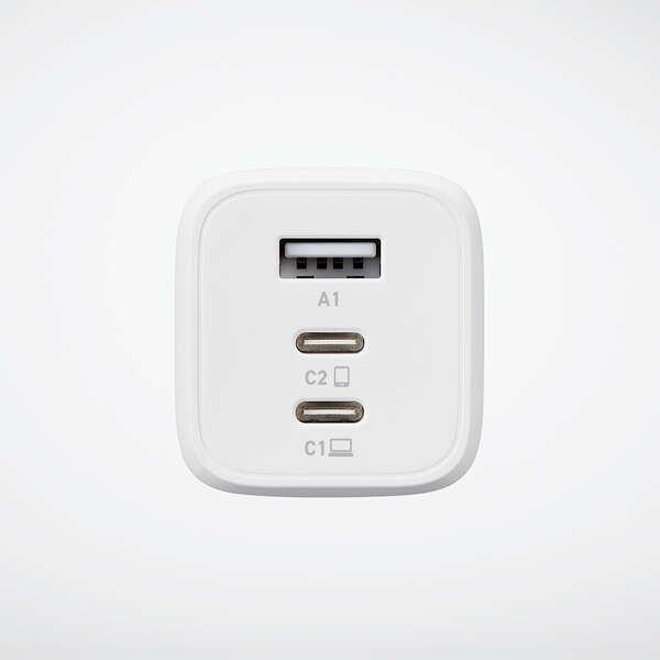 ELECOM（エレコム） AC充電器 USB Power Delivery 65W Type-C×2 Type-A