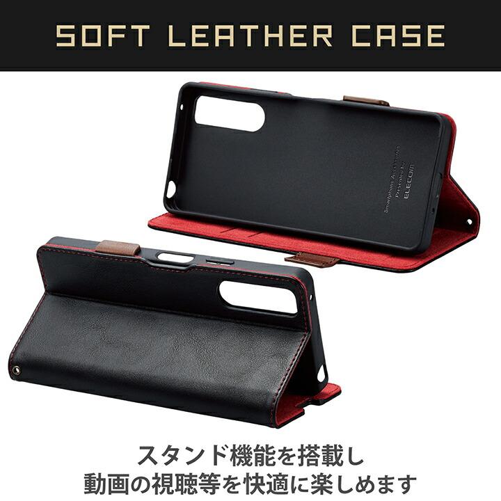 ELECOM Xperia 10 V(SO-52D/SOG11) 用 ソフトレザー ケース 手帳型 V 