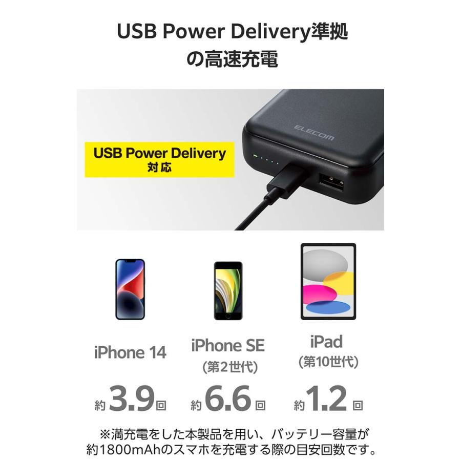 ELECOM（エレコム） モバイルバッテリー 20000mAh 災害用 防災 USB