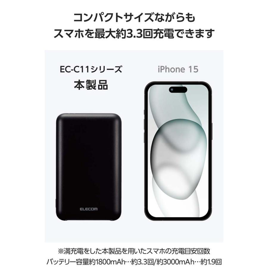 ELECOM（エレコム） モバイルバッテリー 薄型 コンパクト 10000mAh C×1