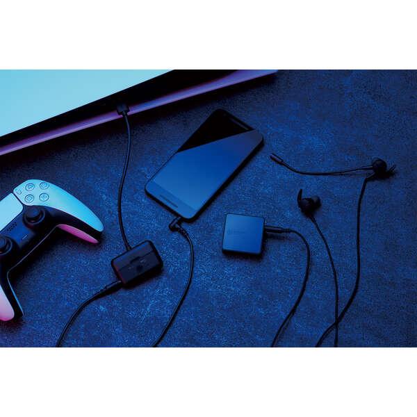 2.4GHz ゲーミング ミキサー レシーバー スマートフォン チャットアプリ 通話 ゲーム音 ミックス ブラック┃HSAD-GMMW50BK エレコム 在庫処分 | ELECOM | 03