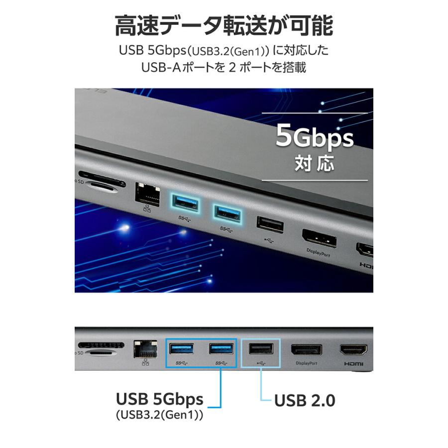 ELECOM（エレコム） ドッキングステーション USB Type-C接続 ノートPC