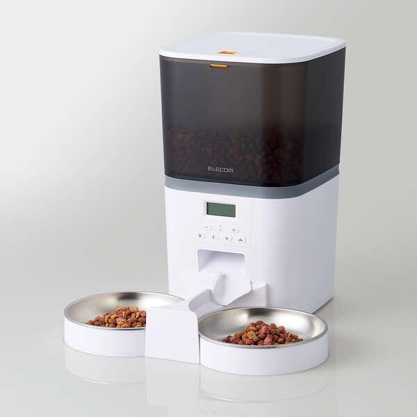 エレコム ペット用 自動給餌器 2匹用 タイマー機能付 録音機能付 2ボウル ペット用品 ホワイト 約6L┃PET-AF02WH | ELECOM | 03
