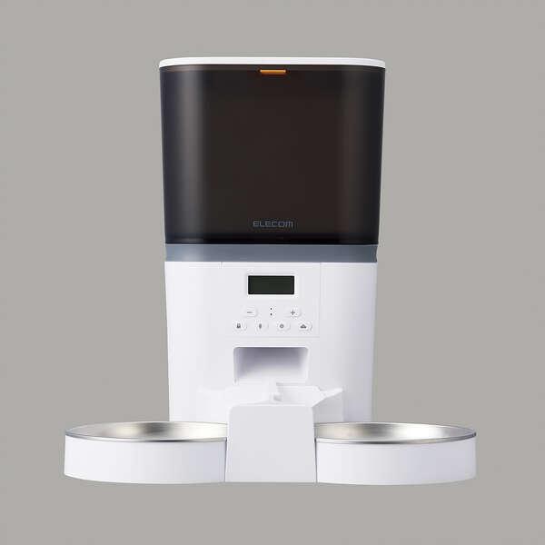 エレコム ペット用 自動給餌器 2匹用 タイマー機能付 録音機能付 2ボウル ペット用品 ホワイト 約6L┃PET-AF02WH | ELECOM | 04