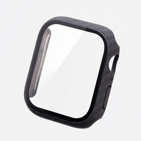 エレコム Apple Watch Series 9 45mm 用 フルカバーケース プレミアムガラス ゴリラ0.21mm フルカバーケース プレミアムガラス カーボンブラック┃AW-23AFCGOCB｜elecom｜02
