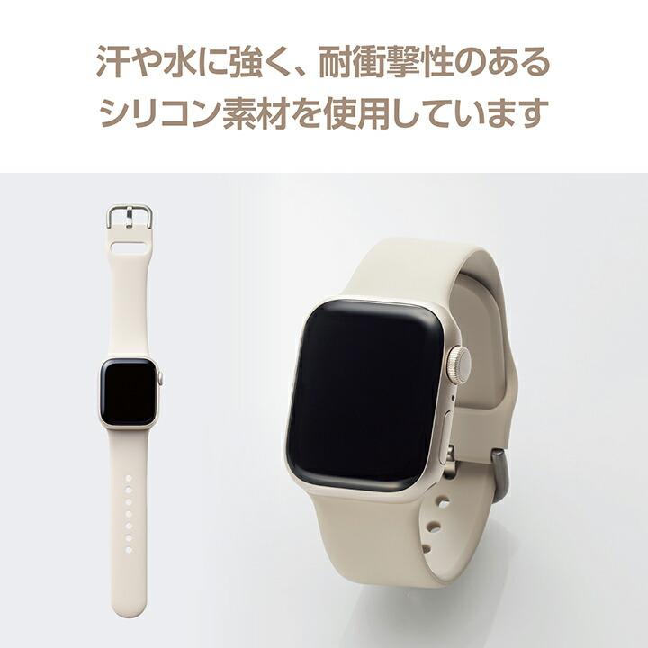 エレコム Apple Watch 41 40 38mm 用 シリコンバンド アップルウォッチ バンド シリコン スターライト┃AW-41BDSCWH｜elecom｜06