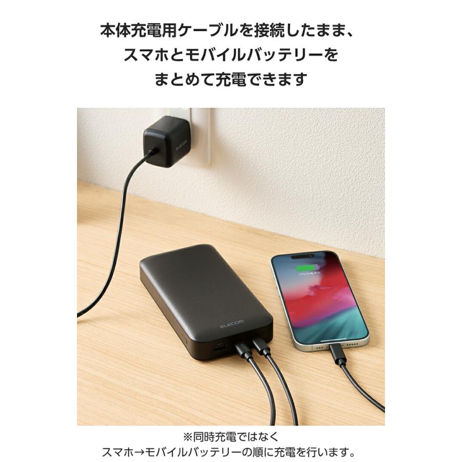 ELECOM（エレコム） モバイルバッテリー 20000mAh 災害用 防災 USB