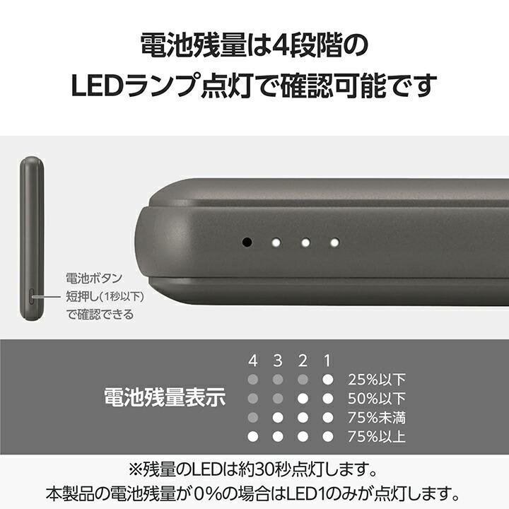 ELECOM（エレコム） モバイルバッテリー 超コンパクト 5000mAh 3A USB
