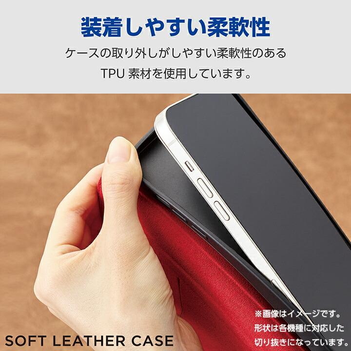 ELECOM（エレコム） OPPO Reno11 A 用 ソフトレザーケース 薄型 磁石付