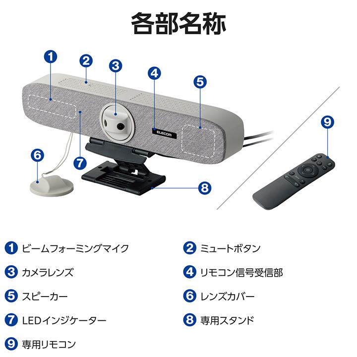 ELECOM（エレコム） スピーカーマイク 付き ビデオバー ビーム