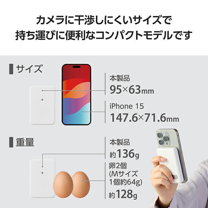 ELECOM（エレコム） モバイルバッテリー ワイヤレス 5000mAh スタンド