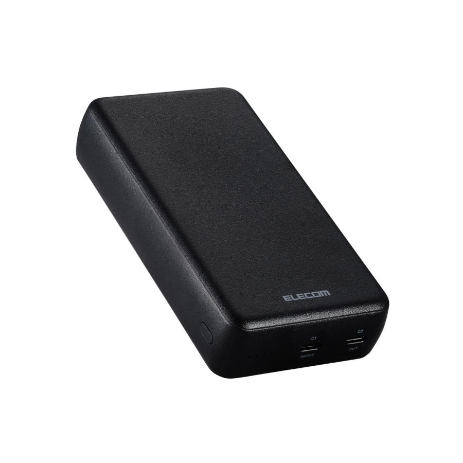 エレコム モバイルバッテリー 20000mAh 災害用 防災 USB-C入出力×2 リチウムイオン電池 USB パワーデリバリー対応 20W USB-C入出力×2 ブラック EC-C24BK | ELECOM | 01