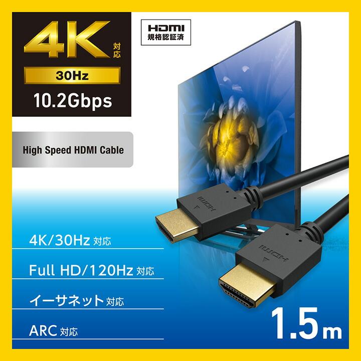 ELECOM（エレコム） HDMIケーブル ハイスピード 1.5m イーサネット対応