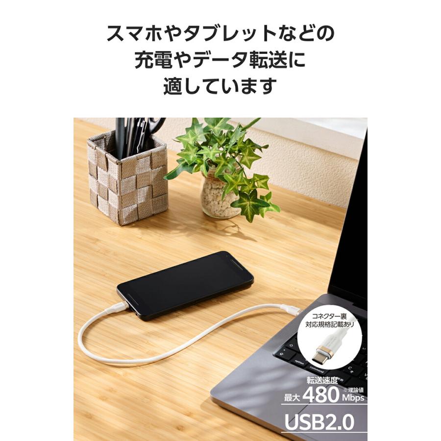 ELECOM（エレコム） USB Type-C - USB Type-Cケーブル USB2.0 なめらか