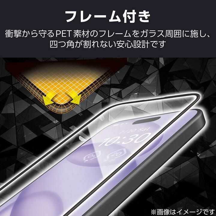 ELECOM（エレコム） iPhone16 用 ガラスフィルム フレーム付き 高透明
