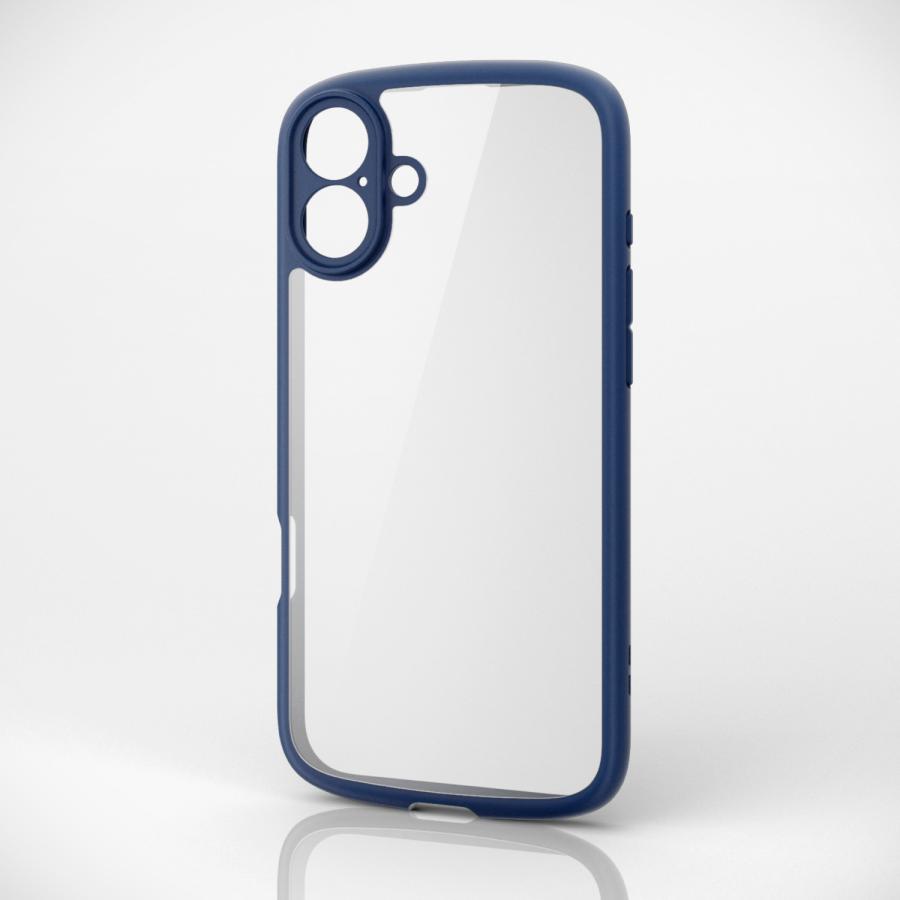 エレコム iPhone16 Plus 用 TOUGH SLIM LITE ハイブリッドケース フレームカラー iPhone16 Plus ハイブリッド ケース カバー ネイビー PM-A24BTSLFCKNV 在庫処分 | ELECOM | 01