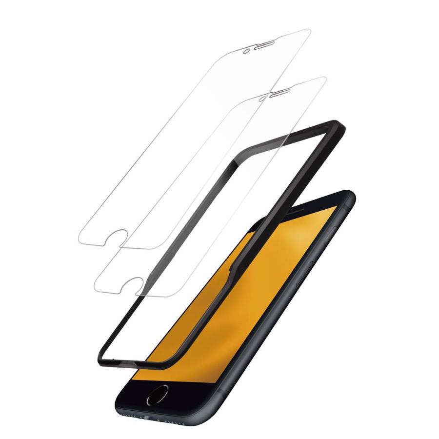 ELECOM（エレコム） iPhone SE3 / SE2 用 ガラスフィルム 高透明 2枚