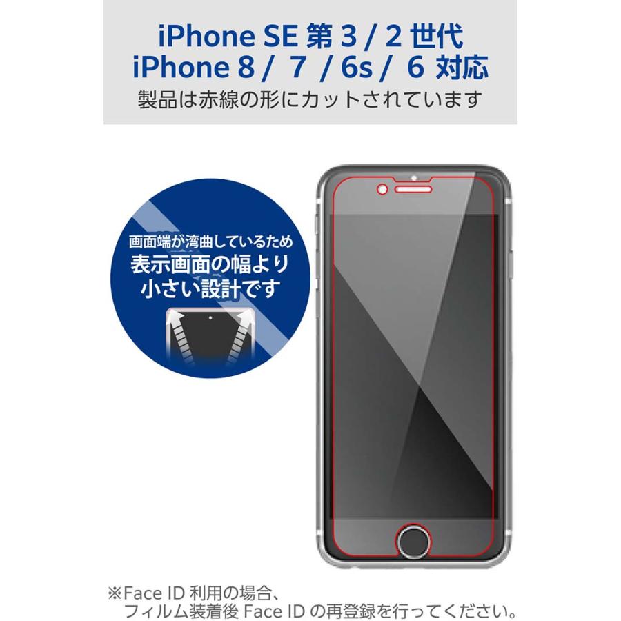 ELECOM（エレコム） iPhone SE3 / SE2 用 ガラスフィルム 高透明 2枚