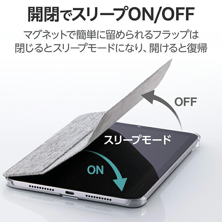 ELECOM（エレコム） iPad mini 用 A17 Pro フラップケース 背面クリア