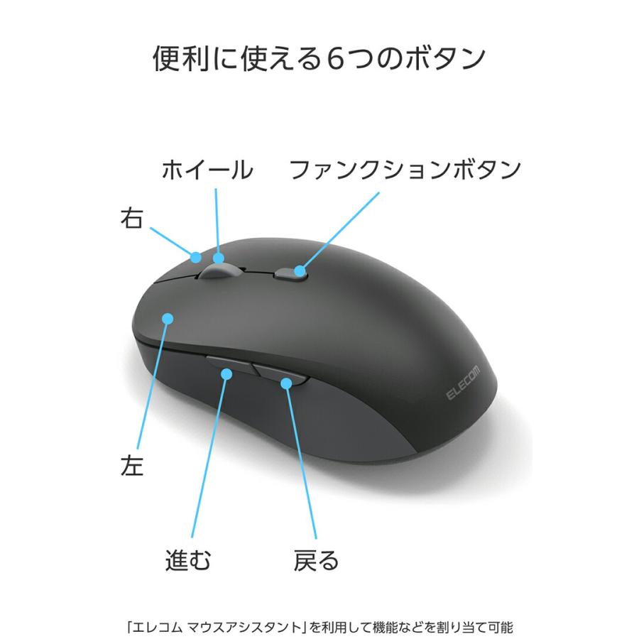 ELECOM（エレコム） ワイヤレスマウス OSMOD Six 無線 Bluetooth 静音