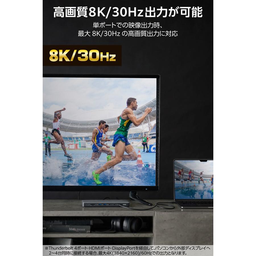 ELECOM（エレコム） ドッキングステーション Thunderbolt4対応 14in1