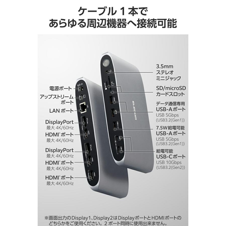 ELECOM エレコム ドッキングステーション USB Type-C ELECOM エレコム ドッキングステーション USB Type-C