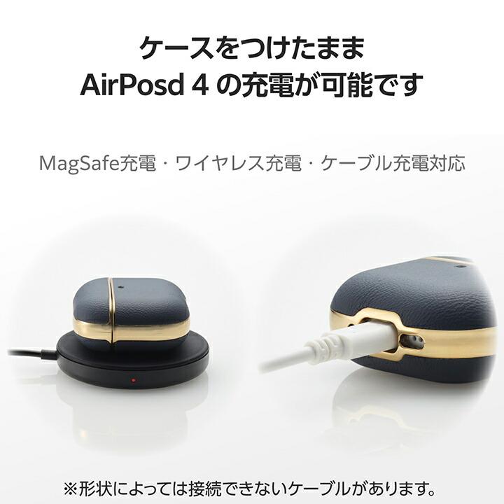 ELECOM（エレコム） AirPods 第4世代 用 ソフトレザーケース メッキ