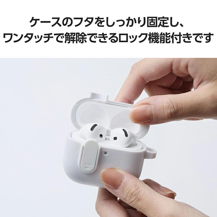 ワイヤレスイヤホンケース ホワイト USB-C ELECOM（エレコム） AirPods 第4世代 用 TOUGH SLIM Lock ケース