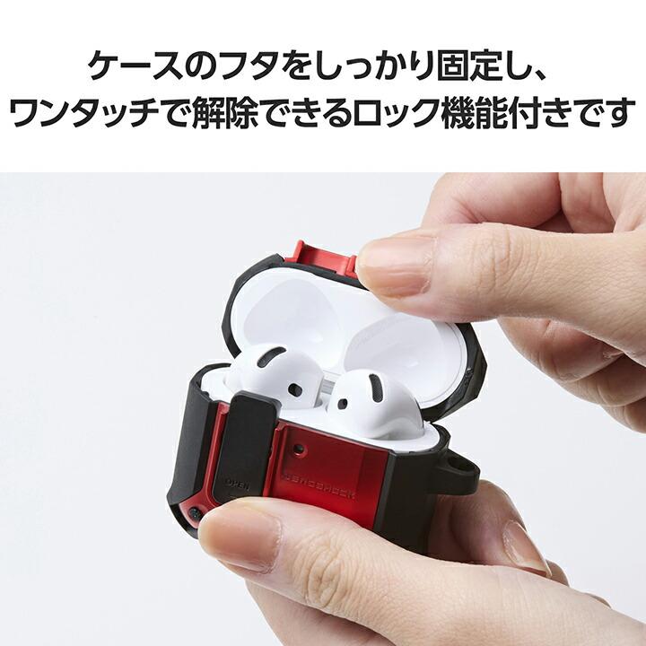 ELECOM（エレコム） AirPods 第4世代 用 ZEROSHOCK Lock ケース