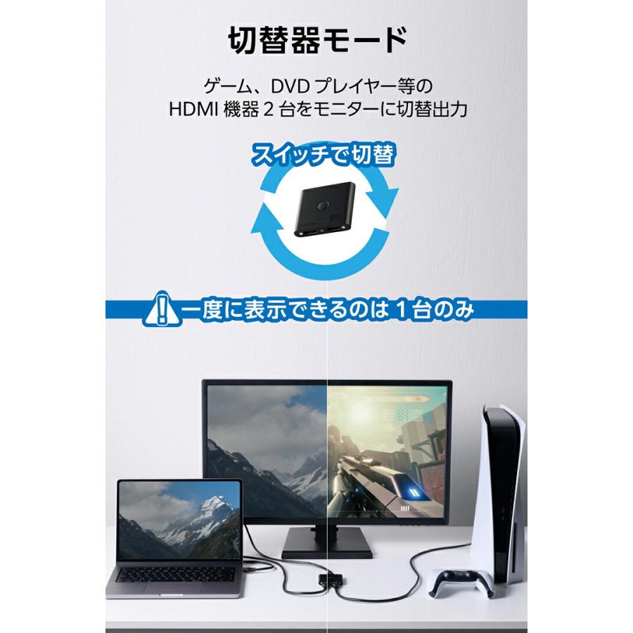 ELECOM（エレコム） HDMI切替器・分配器 8K対応 2in1 8K60Hz対応 双方