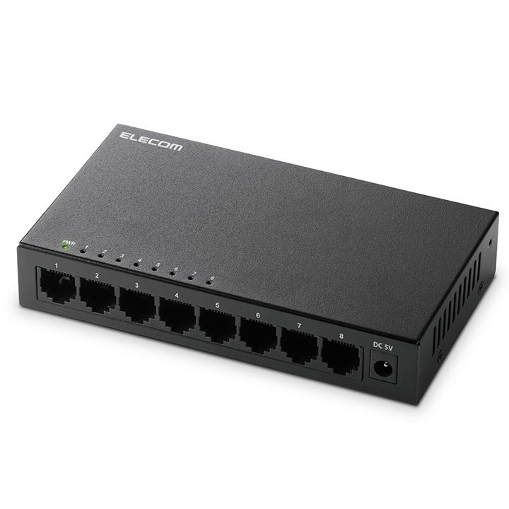 ELECOM（エレコム） Giga対応 スイッチングハブ 8ポート スイッチ 金属