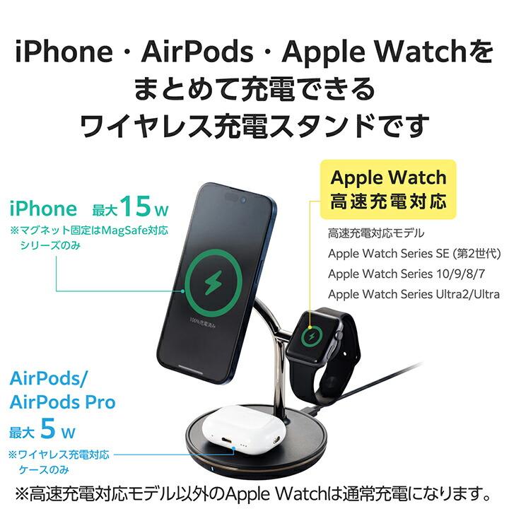 ELECOM（エレコム） マグネット Qi2 規格対応 ワイヤレス充電器 充電