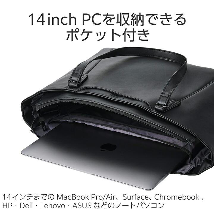 ELECOM（エレコム） トートバッグ ORGULLO 横型01 合皮 スマホポケット