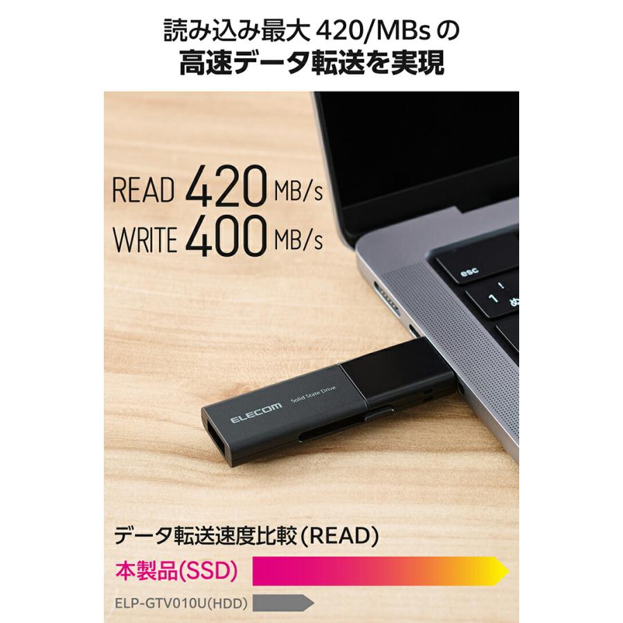 ELECOM（エレコム） 外付けSSD USB Type-C USB-A 外付け ポータブル