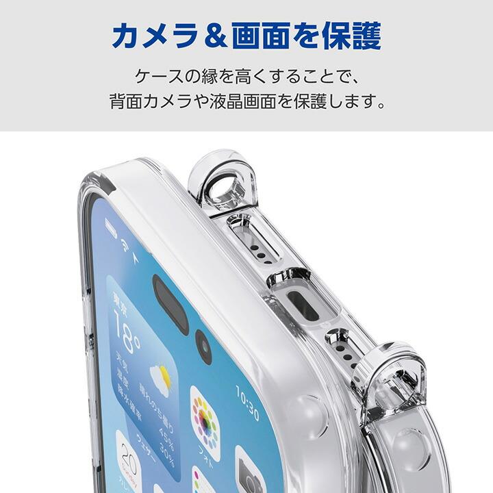 ELECOM（エレコム） iPhone 16e 用 ハイブリッドケース ストラップ