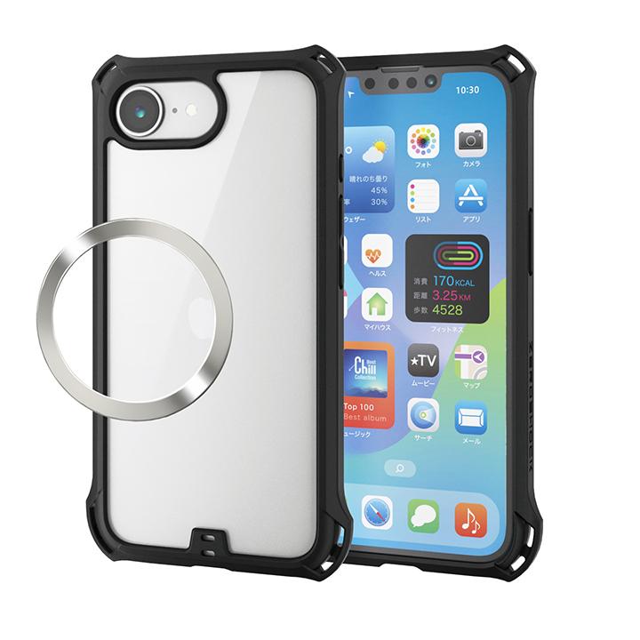 ELECOM（エレコム） iPhone 16e 用 ZEROSHOCK ケース フレームカラー