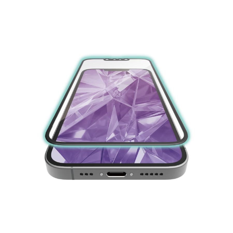 ELECOM（エレコム） iPhone 16e 用 ガラスフィルム フレーム付き 反射