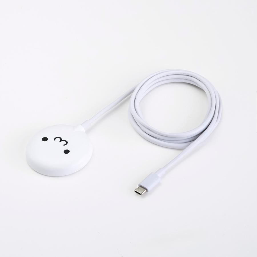 エレコム マグネット Qi2規格 対応 ワイヤレス 充電器 カラフルマグネット ケーブル長 約1.5m Type-C プラグ ケーブル一体型 15W 卓上 しろちゃん  W-MA10WF | ELECOM | 01